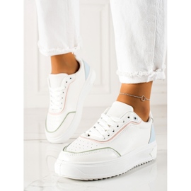 TRENDI Sneakers Avec Empiècement Coloré blanche 1