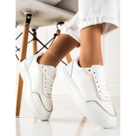 TRENDI Sneakers Avec Empiècement Coloré blanche 2