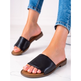 W. Potocki Pantoufles Potocki à large ceinture noir 2