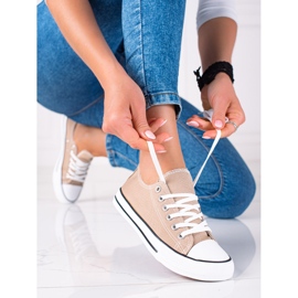SHELOVET Baskets beiges classiques 3