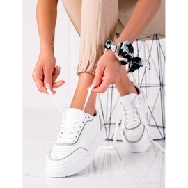 SHELOVET Baskets Avec Empiècement Vert blanc 1