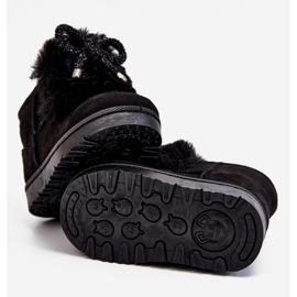 Bottes de neige pour enfants noires avec fourrure en daim Amelia le noir 6