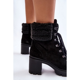 Bottes à Talons Hauts en Daim pour Femme Noir Avely le noir 5