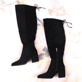 Bottes en daim pour femmes sur un poteau isolé noir Vinceza le noir 1