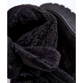 Bottes compensées en daim pour femme Noir Meniko le noir 7