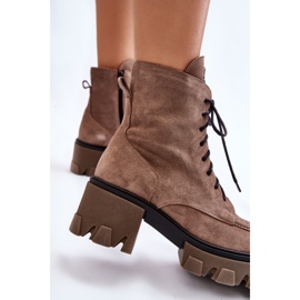 PL5 Bottes trappeur chaudes en daim pour femmes marron clair Rehin beige brun 3