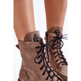 PL5 Bottes trappeur chaudes en daim pour femmes marron clair Rehin beige brun 6