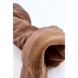 PL5 Bottines à Talons Chunky Femme en Daim Marron Clair Valeris beige 8