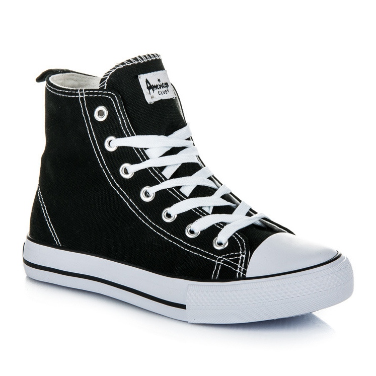 American Club Baskets femme au dessus de la cheville noir 1