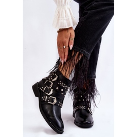 PA1 Bottes pour femmes avec rayures et clous Noir Ramso le noir 1