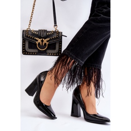 PA1 Escarpins à Talons en Cuir Verni à la Mode Noir Mystérieux le noir 4