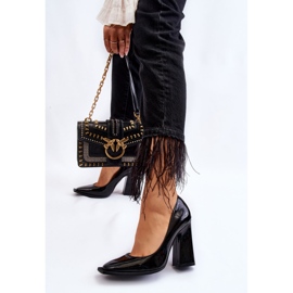 PA1 Escarpins à Talons en Cuir Verni à la Mode Noir Mystérieux le noir 3