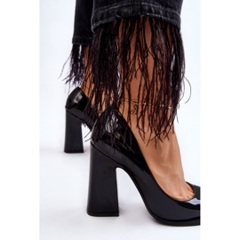 PA1 Escarpins à Talons en Cuir Verni à la Mode Noir Mystérieux le noir 5