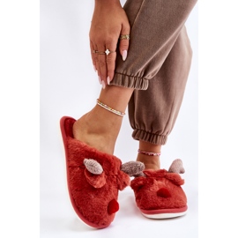 PA1 Chaussons Femme Avec Fourrure Et Renne Rouge Sopya 1