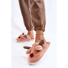 PA1 Chaussons Femme Avec Fourrure Et Renne Rose Sopya 2