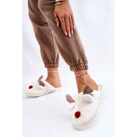 PA1 Chaussons Femme Avec Fourrure Et Renne Crème Sopya écru 2 PA1 Chaussons Femme Avec Fourrure Et Renne Crème Sopya écru 2