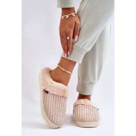 PA1 Chaussons Fourrés Isolés Femme Beige Leriss 1
