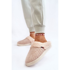 PA1 Chaussons Fourrés Isolés Femme Beige Leriss 2