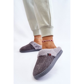 Chaussons Slip-On Isolés Femme Avec Fourrure Gris Leriss 2