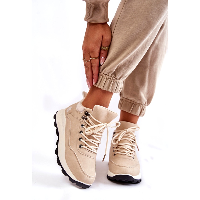 PA1 Chaussures Trekking Chaudes Femme Trappers Beige Clair Otto 2