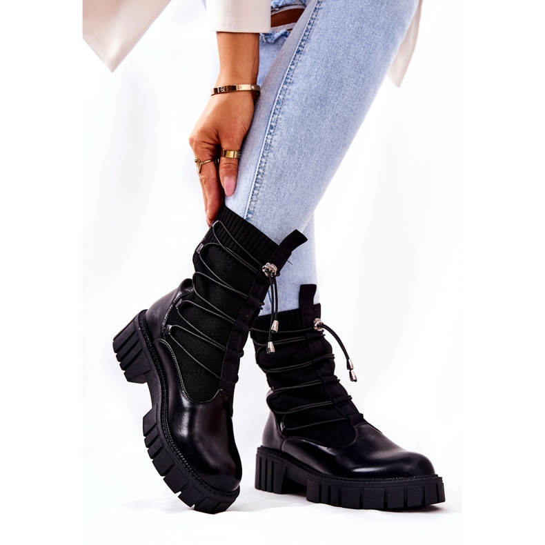 Bottes pour femmes avec chaussette de basido basido noir 2