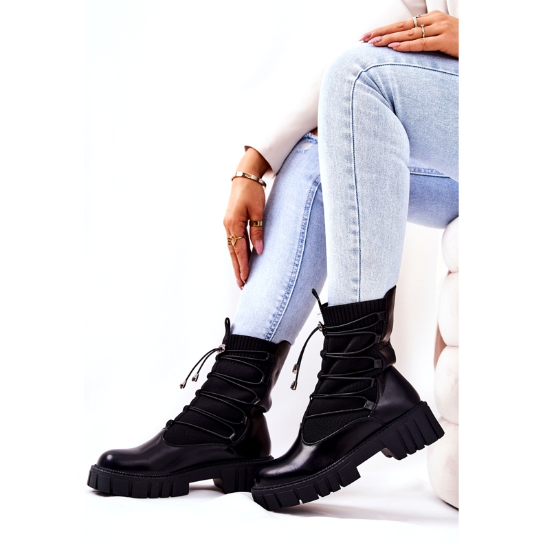 Bottes pour femmes avec chaussette de basido basido noir 6