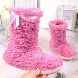 BM Chaussons fourrés chauds femme rose Stella 1