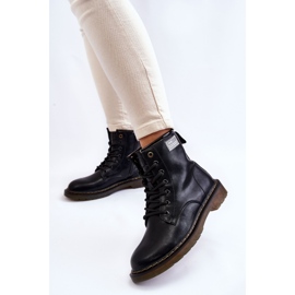 Bottes chaudes en cuir pour femmes GOE II2N4053 Noir le noir 2