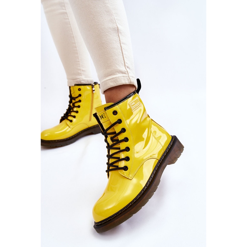 Bottes Isolantes Laquées Femme GOE II2N4054 Jaune 2