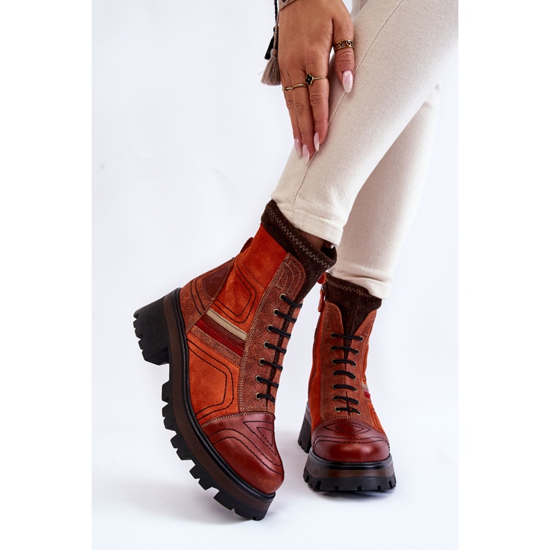 Bottes Cuir Femme Talon Plat Maciejka 05624-08 Orange-Marron brun 1 Bottes Cuir Femme Talon Plat Maciejka 05624-08 Orange-Marron brun 1