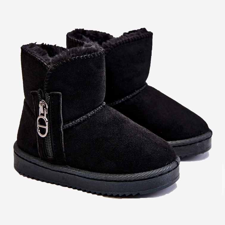 Bottes de neige chaudes à enfiler pour enfants Noir Catellie 2