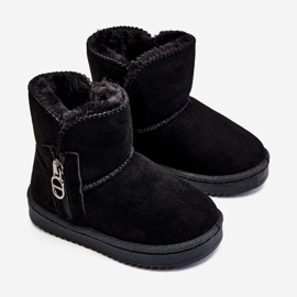 Bottes de neige chaudes à enfiler pour enfants Noir Catellie le noir 1