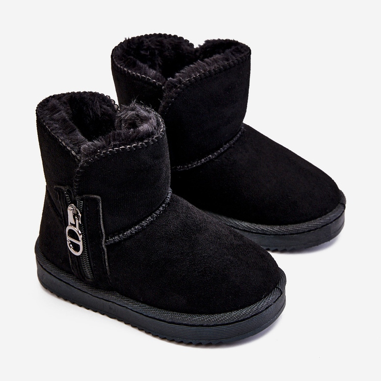 Bottes de neige chaudes à enfiler pour enfants Noir Catellie 1