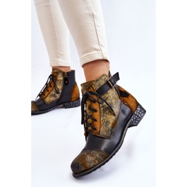 Bottes en Cuir pour Femme Chaussures Maciejka 05077-07 Jaune-Noir le noir 2