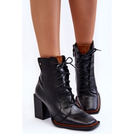 Bottines à Lacets Classiques en Cuir Maciejka 05667-01 Noir le noir 4