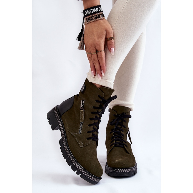 Bottes isolées en daim Laura Messi 2508 Vert 1