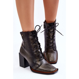 Bottines à Lacets Classiques en Cuir Maciejka 05667-09 Vert 4