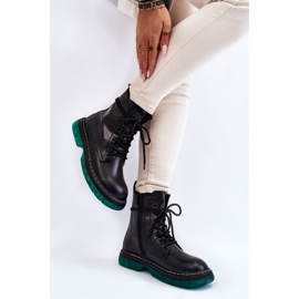 Bottes à lacets pour femmes avec semelle verte Trinah noire le noir 6