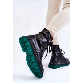 Bottes à lacets pour femmes avec semelle verte Trinah noire le noir 3