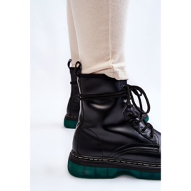Bottes à lacets pour femmes avec semelle verte Trinah noire le noir 4