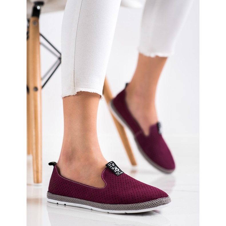 Filippo Slipons en cuir décontractés rouge 1