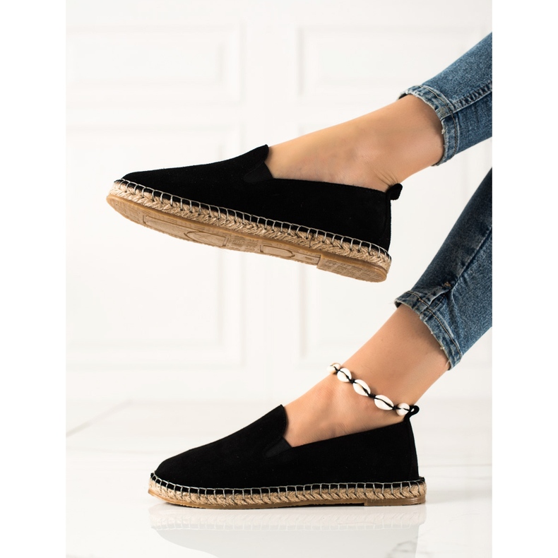 T.Sokolski Espadrilles en cuir classiques noir 1