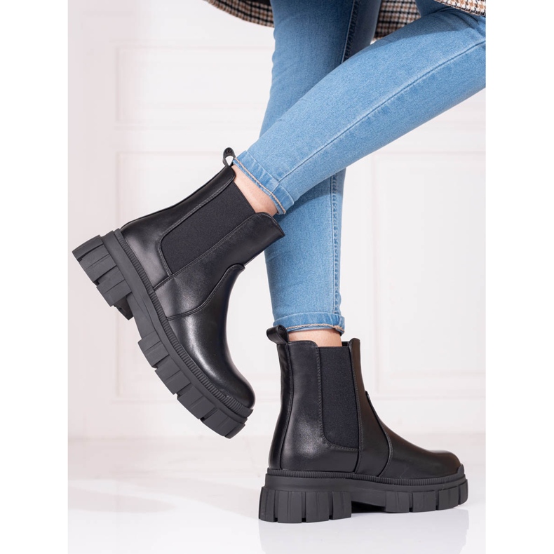 Bottines Chelsea pour femmes sur la plateforme Shelovet le noir 1 Bottines Chelsea pour femmes sur la plateforme Shelovet le noir 1