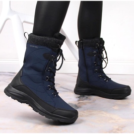 Bottes de neige isolées imperméables pour femmes bleu marine DK 2