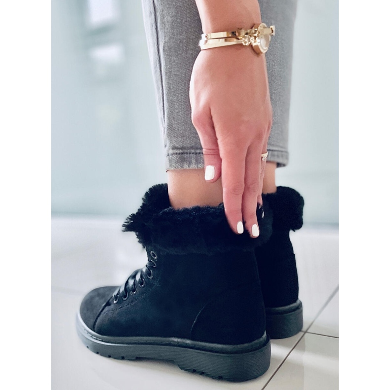 BM Bottines à lacets avec fourrure Morena Noir le noir 1