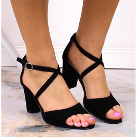 Sandales en daim noir pour femme Azali 2941 le noir 5