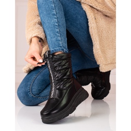 W. Potocki Bottes de neige pour femmes noires sur la plateforme Potocki le noir 2