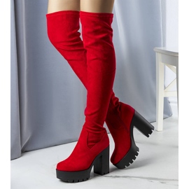 Bottes hautes en daim rouge Byron 1