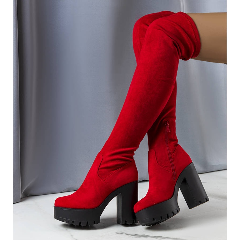 Bottes hautes en daim rouge Byron 2