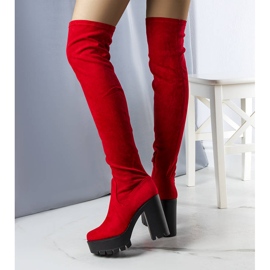 Bottes hautes en daim rouge Byron 3